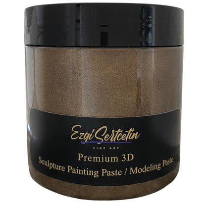 3D Sculpture Painting Paste|Texture Paste|Decorative Plaster|Ready to Use|Unique Metallic Pearl and Neon Colors|Ideal for Artwork|Stencil|Flowers|Texture and Art Relief|6 oz | (Brownie)