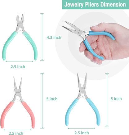 WORKPRO Jewelry Pliers Set, 3 Pack Jewelry Making Tool Kit Includes Mini Needle Nose Plier/Chain Nose Plier, Round Nose Plier and Wire Cutter for Jewelry Repair, DIY Crafts, Jewelry Making Supplies - Crafty Corner
