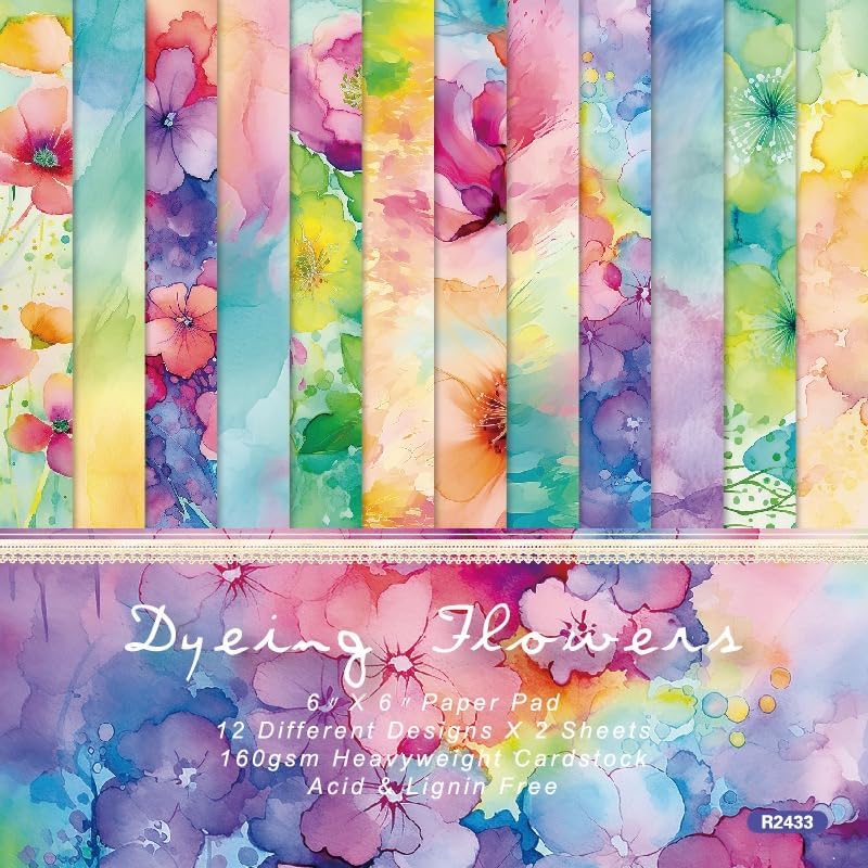Vintage Scrapbook Paper Pad Floral Patterned Paper 6×6,24 Sheets Single-Sided Flower Scrapbooking CardStock Papers Pad for Holiday Cardmaking DIY Origami Decorative Craft Papers. - Crafty Corner
