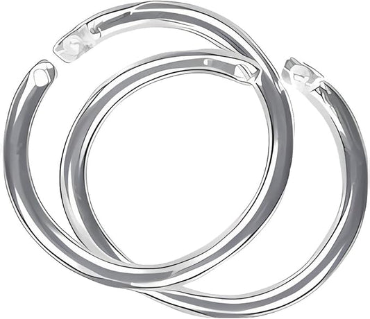 uGems 2 Sterling Silver Locking Round Jump Rings ID:6.5mm OD:10mm #ss246-10mm