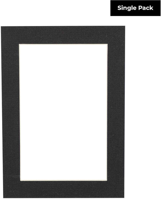 5x7 Mat for 8.5x11 Frame - Precut Mat Board Acid-Free Textured Black 5x7 Photo Matte For a 8.5x11 Picture Frame, Premium Matboard for Family Photos, Show Kits, Art, Picture Framing, Pack of 1 Mat