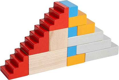HABA Colored Wooden Building Blocks - Set of 85 Piece Set of Wooden Toys, Stacking Toys for Toddlers 1-3 Ideal Open Ended STEM Play (Made in Germany)