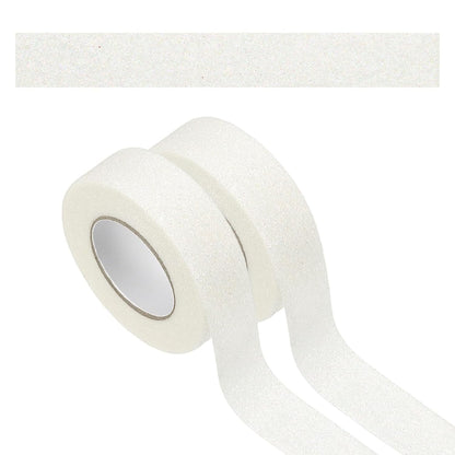 PATIKIL 2 Roll Glitter Paper Washi Tape, Washi Decorative Tape for Crafts, White