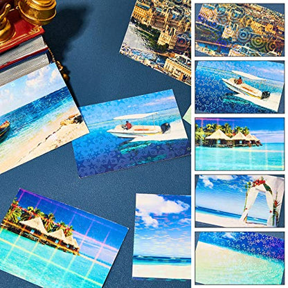 36 Sheets Holographic Sticker Paper A4 Vinyl Holographic Laminate Sheets Self Adhesive Waterproof Transparent Film