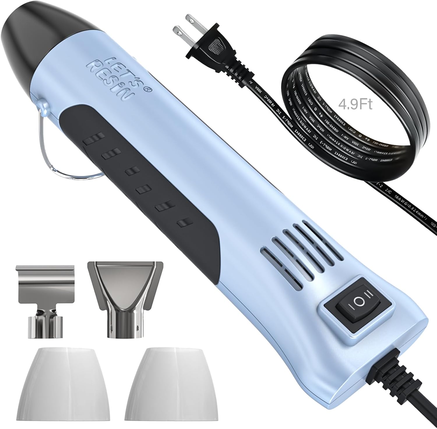 LET’S Resin Heat Gun for Crafting, 350W Fast Heat Dual Temp Hot Air Gun (482°F~752°F), Multiple Nozzles,Silicone Covers for Easy Cleaning, 4.9Ft Cable Mini Heat Gun,for Resin,Shrink Tubing,Vinyl Wrap - Crafty Corner