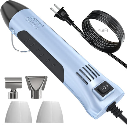 LET’S Resin Heat Gun for Crafting, 350W Fast Heat Dual Temp Hot Air Gun (482°F~752°F), Multiple Nozzles,Silicone Covers for Easy Cleaning, 4.9Ft Cable Mini Heat Gun,for Resin,Shrink Tubing,Vinyl Wrap - Crafty Corner