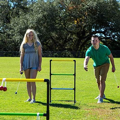 Champion Sports Outdoor Ladder Ball Game: Backyard Party, Camping & Beach Games Ladder Golf Set for Adults and Kids with Bolas Balls and Carrying Case , 39"H X 22"W With 33" Deep Base Set