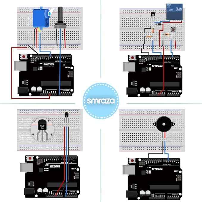 Smraza Ultimate Starter Kit with Tutorial, Breadboard Holder, Jumper Wires, Resistors, DC Motor Compatible with Arduino R3 Project Compatible with Mega 2560 Compatible with Nano