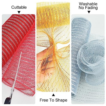 2 Rolls 10 Inch Black Decorative Mesh Ribbbon Rolls (60 Foot)