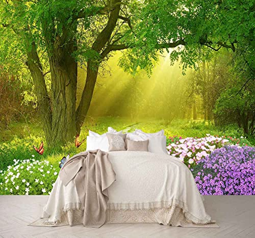 Forest Wallpaper Flower and Road (110.1 Sq Ft)
