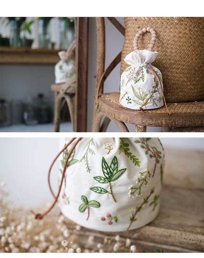 Embroidery Drawstring Bag Kits with Patterns