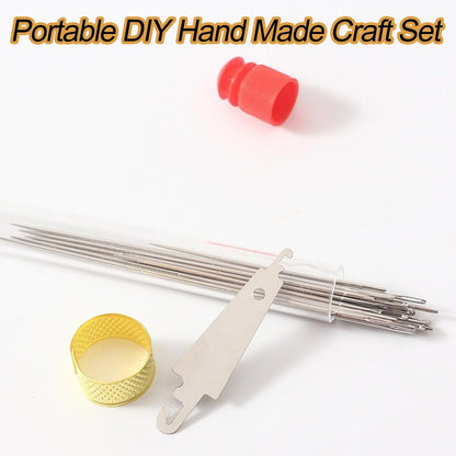 Big Eye Steel Sewing Needles Kit, 2025 New Stainless Steel Sewing Needle for Hand Sewing, 34PCS Big Eye Steel Needles Set - Long & Thin Handmade Quilting & Sewing Needles Kit for DIY Sewing (34pcs)