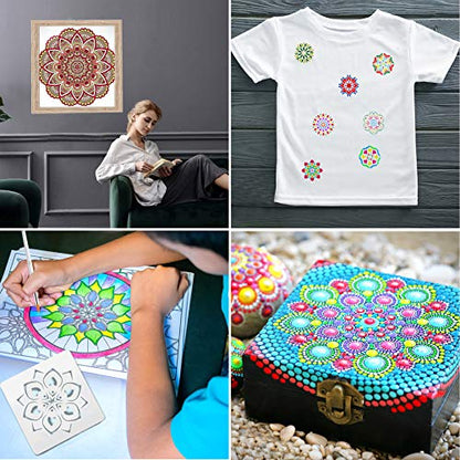 58PCS Mandala Dotting Tools Set with a Blue Zipper Waterproof Storage Bag for Painting Rocks