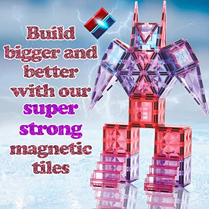 104pcs Frozen Princess Castle Magnetic Tiles Building Blocks (104 Count)