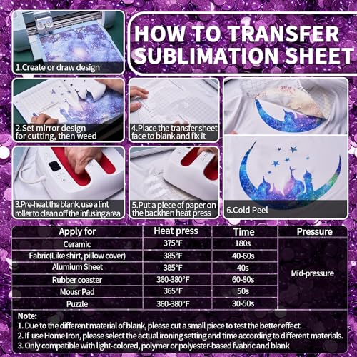 Sublimation Transfer Sheets for Tumblers Blanks Tshirts (8 count)