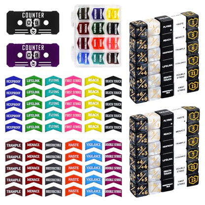 122Pcs MTG Dice Counters Keyword Counters Life Counter 1
