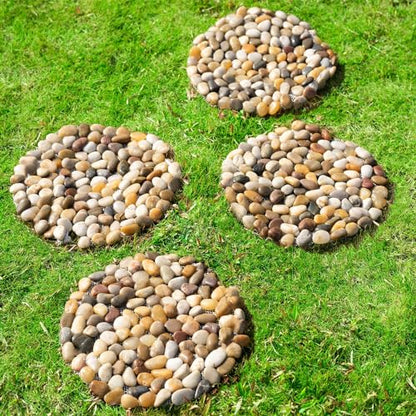 Garden Stepping Stones Outdoor Round River Stone Decorative Nature River Rocks for Landscaping Outside Walkway Patio Yard Garden Pathway