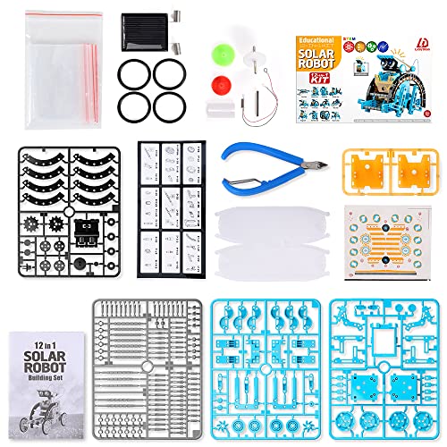 12-in-1 STEM Solar Robot Kit Toys Gifts for Kids 8 9 10 11 12 13 Years Old, Educational Building Science Experiment Set Birthday for Kids Boys Girls