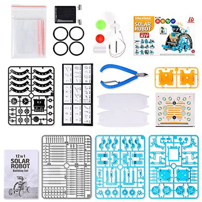 12-in-1 STEM Solar Robot Kit Toys Gifts for Kids 8 9 10 11 12 13 Years Old, Educational Building Science Experiment Set Birthday for Kids Boys Girls