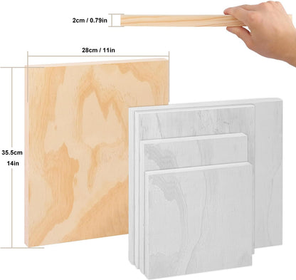 6 Pack 11 x 14 Inch Unfinished Wood Panels, Wooden Panel Boards for Painting, Crafts, and Home Decor