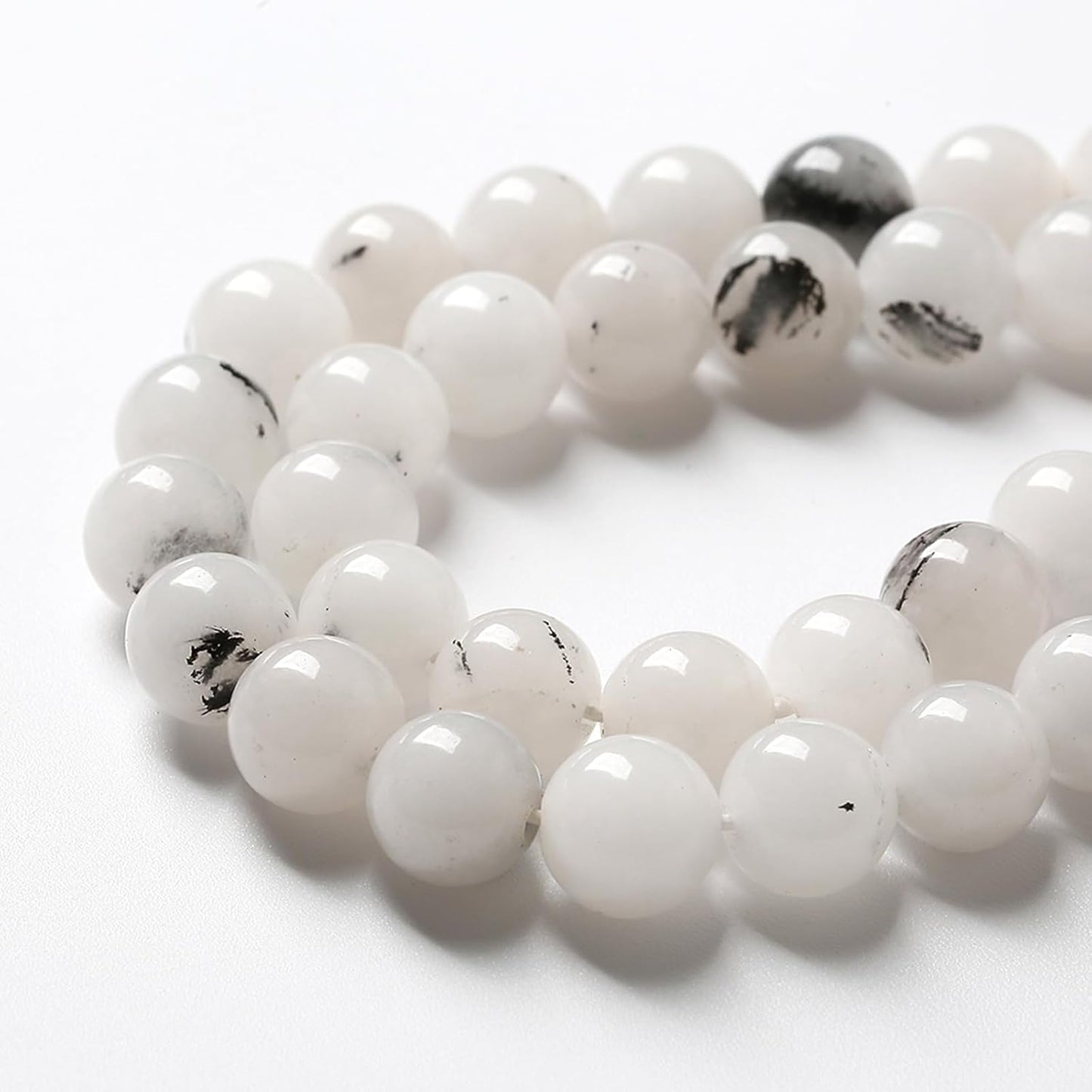 90pcs 4mm Natural Black Rutilated Quartz Crystal Jade Stone Beads for Jewelry Making Energy Healing Power Stone Beads DIY Bracelet Necklace Accessories 15" (4mm, Black Rutilated Quartz Jade)