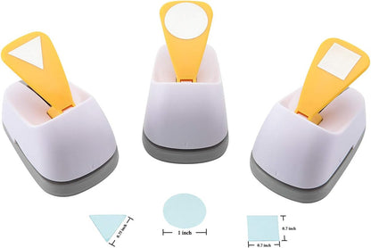 Craft Lever Punch DIY Handmade Craft Punch Paper Punch for Festival and Greeting Card Making Ten Shapes Choices (White 0.7X0.7inch square-1inch Circle-0.75inch Triangle) - Crafty Corner