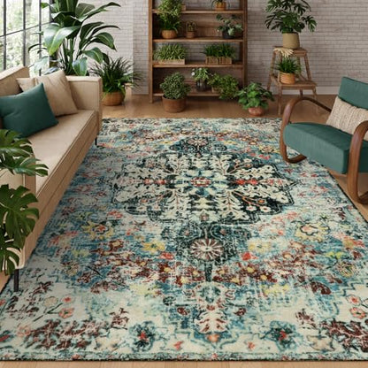 Reine Area Rugs 9x12 Living Room Boho Washable Rugs