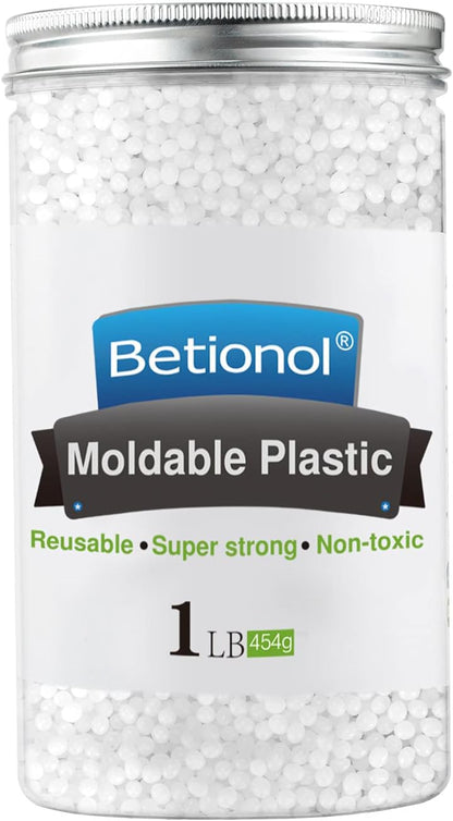 Betionol Moldable Plastic Clay, 1Lb/16oz White Modeling Clay Thermoplastic Beads for DIY Modeling Making Creative Activity, Good Creating Teaching Kits for Adults or Kids