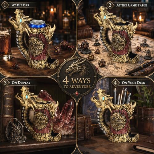 Dice Tower Mug DND Dice Rolling Tower with 7 PCS Dice Set