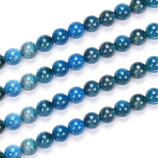60pcs Adabele Natural Blue Apatite Healing Gemstone 6mm (0.24 inch) Round Loose Beads Gem Stone Spacer for Craft Jewelry Making GF32-6