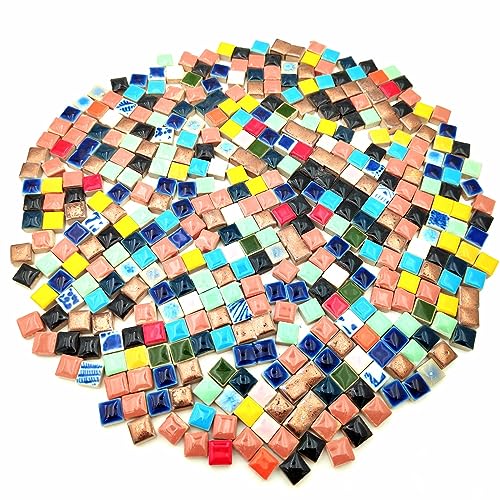 500g 1.1lb Random Color Irregular Ceramics Mosaic Tiles (16 Ounce)