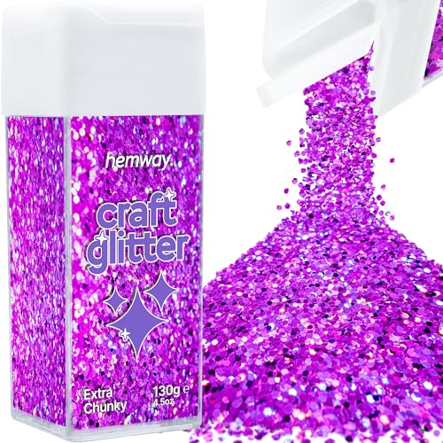 Craft Glitter Shaker Purple Holographic 130g Extra Chunky (3.8 Ounce)