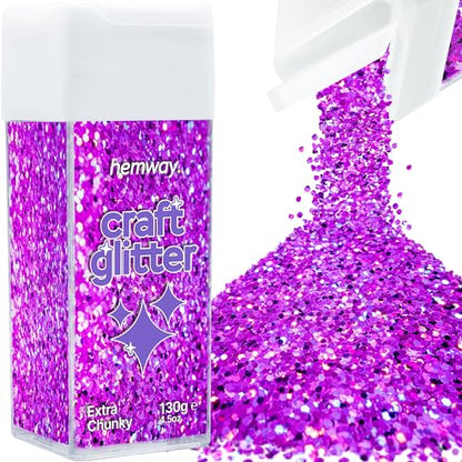 Craft Glitter Shaker Purple Holographic 130g Extra Chunky (3.8 Ounce)