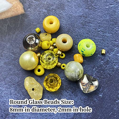 Assorted Glass Resin Beads Multi Size Colors Smooth Cracked Gravel Millet Spacer Beads for Bracelets Necklace Earring DIY Jewelry Making Craft
