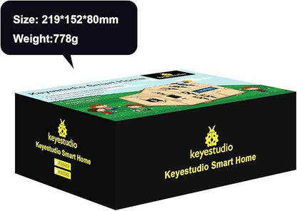 KEYESTUDIO IOT ESP32 Smart Home Starter Kit for Arduino and Python,Electronics Home Automation Coding Kit, Wooden House DIY Sensor Kit,STEM Educational Set for Adults Teens 15+