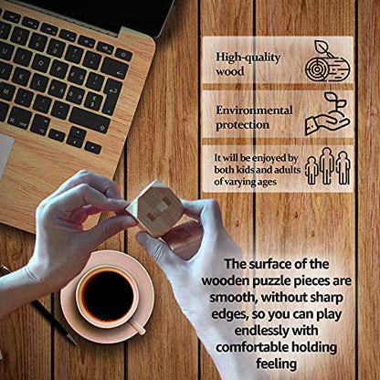 15pcs Wooden Brain Teaser Puzzles (15 Count)