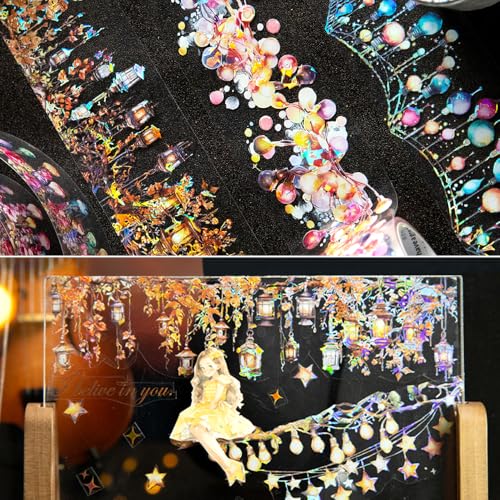 6 Rolls Holographic PET Tape Stickers for Journaling (6 Count)