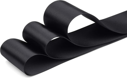 Humphrey's Craft 2 Inch Black Double Faced Satin Ribbon - 20 Yards for Gifts Wrapping DIY Bows Wedding Bouquet Cutting Ceremony Decoration Christmas Tree. - Crafty Corner