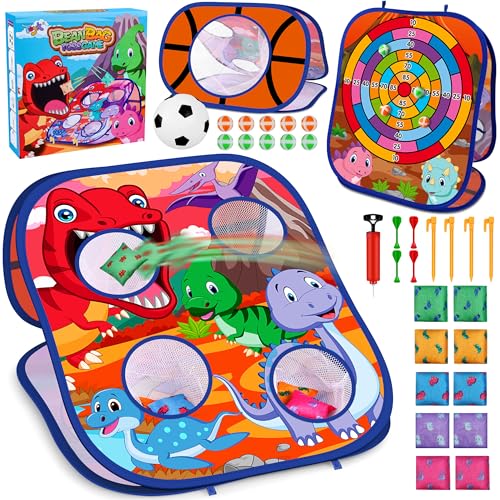 Dinosaur Bean Bag Toss Game Toy Outdoor Toss Game (26 Count)
