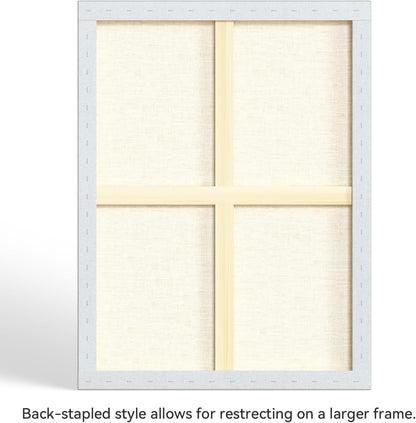 PHOENIX 30x40 Inch Museum Canvas - 2 3/8 Inch Thick Porfile Deep Large Stretched Canvas for Painting 1 Pack 100% Cotton 11 Oz. Gesso Primed White Blank Professional Canvas Oil & Acrylic Paints