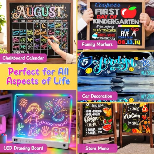 Liquid Chalk Markers for Blackboard 30 Vibrant Colors 1mm Fine Tip (30 Count)
