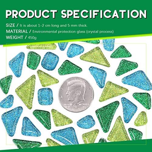 1 Pound Mixed Colors Shine Crystal Series Mosaic Tiles Assortment Kit (16 Ounce)