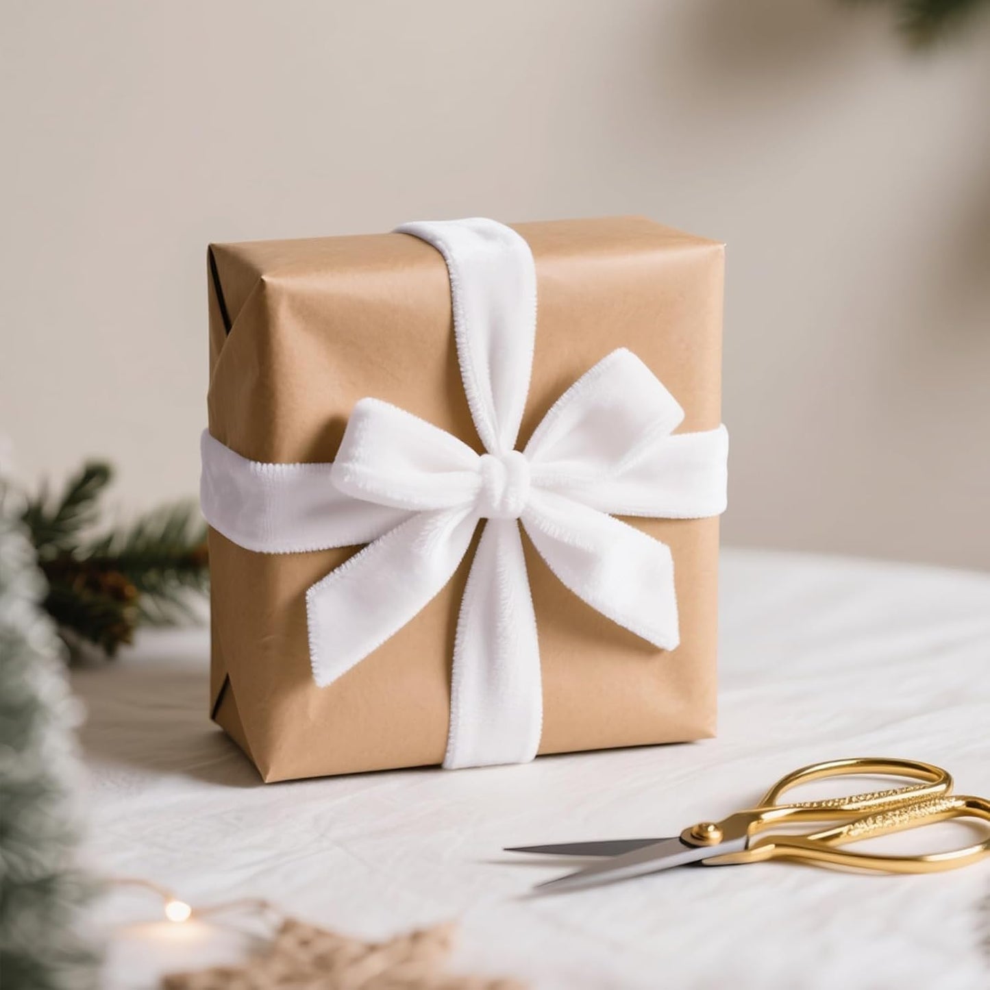 LaRibbons Thin Velvet Ribbon 1 Inch x 25 Yards, White Velvet Ribbon for Christmas Tree, Gift Wrapping, Wreath Bow, Outdoor Decoration - Crafty Corner