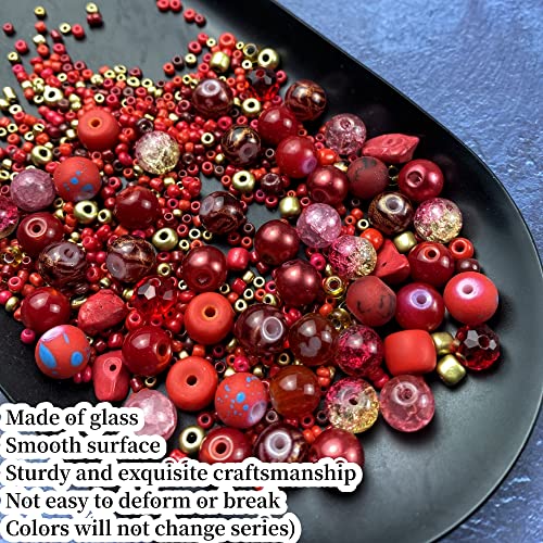 Assorted Glass Resin Beads Multi Size Colors Smooth Cracked Gravel Millet Spacer Beads for Bracelets Necklace Earring DIY Jewelry Making Craft