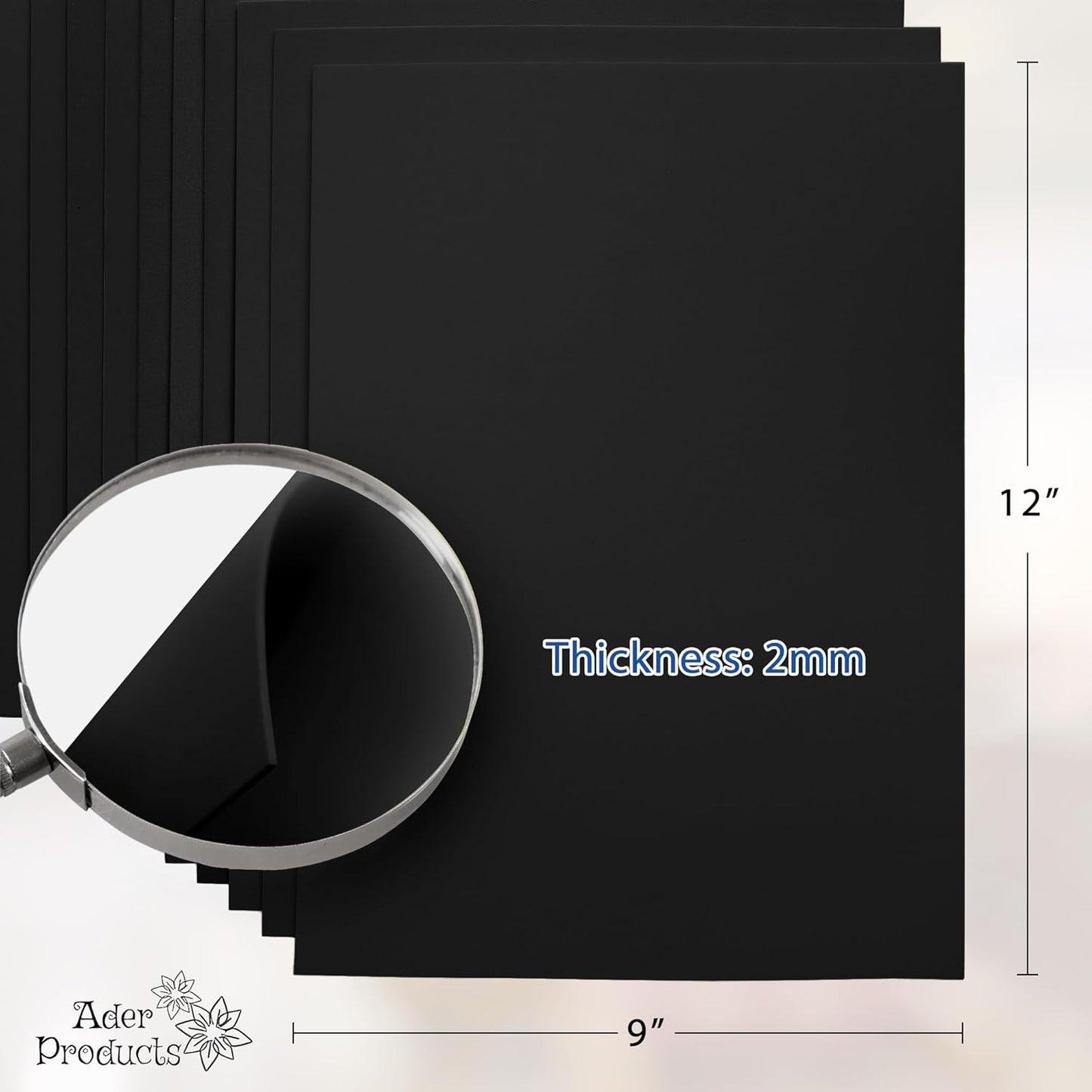 Black EVA Foam Sheets for Crafts, 15 Pack, 9 x 12 Inch, 2mm Thickness – Ideal for DIY Arts and Crafts, Foam Paper for Kids, Cosplay and Costumes - Crafty Corner