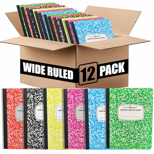 12 Pack Bulk Composition Notebooks Wide Ruled
