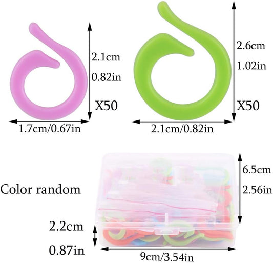 Lokunn 100PCS Stitch Markers for Crocheting, Crochet Stitch Markers Ring for Knitting and Crocheting, Small and Large Locking Markers