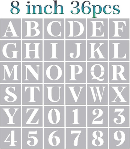 8 Inch Large Letter Stencils - Alphabet Stencils for Painting on Wood, DIY Crafts & Wall Signs