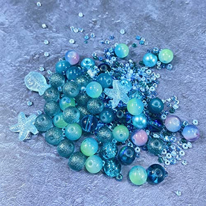 Assorted Glass Resin Beads Multi Size Colors Smooth Cracked Gravel Millet Spacer Beads for Bracelets Necklace Earring DIY Jewelry Making Craft