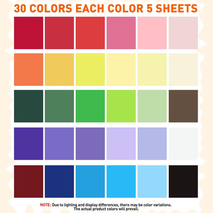 MAXECHO 12" X 12" Colored Cardstock Bulk 150 Sheets 30 Assorted Colors Construction Paper Card Stock Printer Paper for DIY Crafts, Kids School Supplies, Cricut, 180 GSM - Crafty Corner